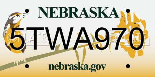 5TWA970 Nebraska License Plate
