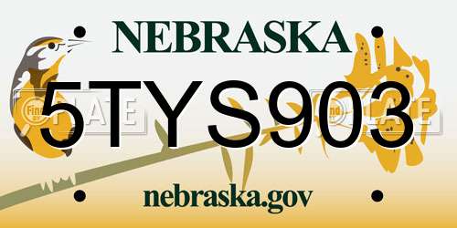 5TYS903 Nebraska License Plate