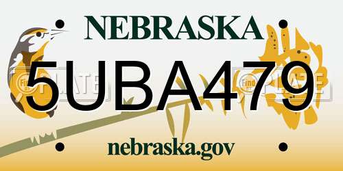 5UBA479 Nebraska License Plate