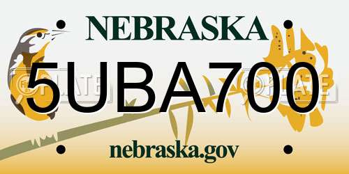 5UBA700 Nebraska License Plate