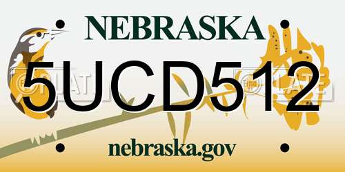 5UCD512 Nebraska License Plate