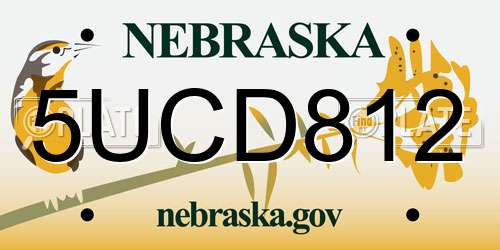 5UCD812 Nebraska License Plate