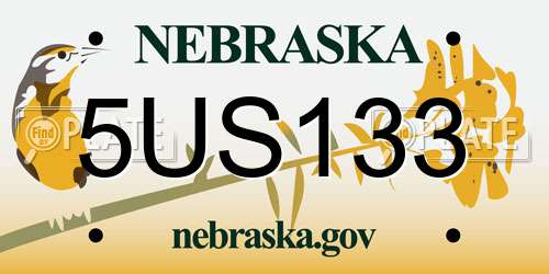 5US133 Nebraska License Plate