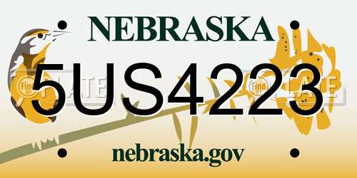 5US4223 Nebraska License Plate
