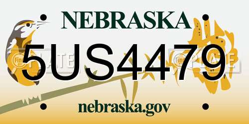 5US4479 Nebraska License Plate