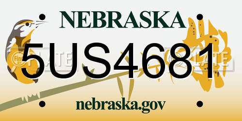5US4681 Nebraska License Plate