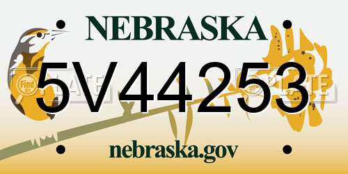 5V44253 Nebraska License Plate