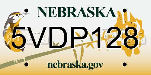 5VDP128 Nebraska License Plate