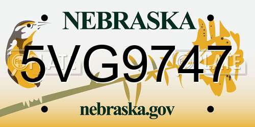 5VG9747 Nebraska License Plate