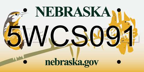 5WCS091 Nebraska License Plate