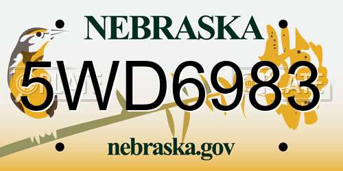 5WD6983 Nebraska License Plate