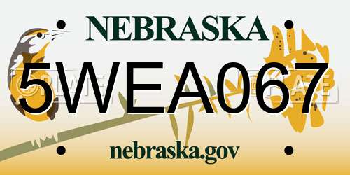 5WEA067 Nebraska License Plate