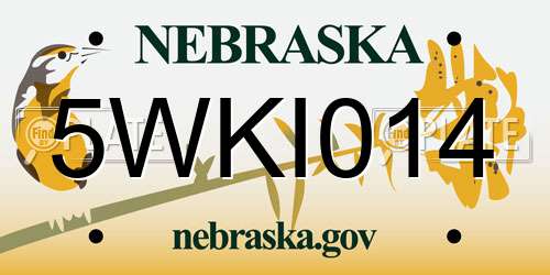 5WKI014 Nebraska License Plate