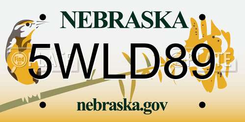 5WLD89 Nebraska License Plate
