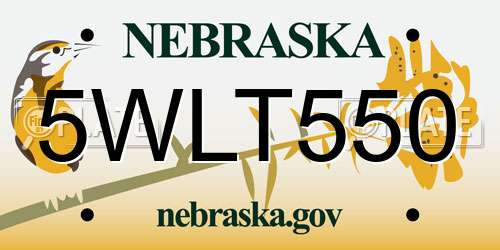 5WLT550 Nebraska License Plate