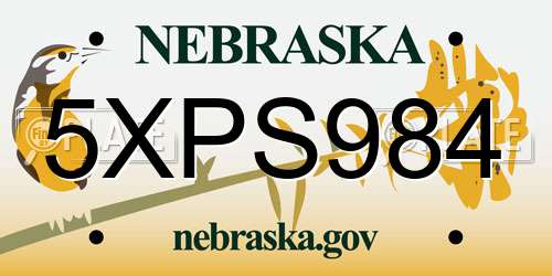 5XPS984 Nebraska License Plate