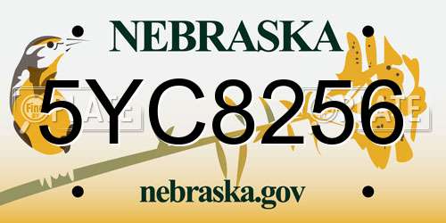 5YC8256 Nebraska License Plate