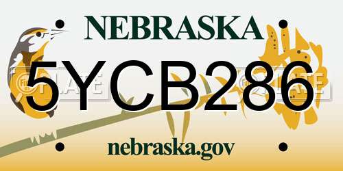 5YCB286 Nebraska License Plate