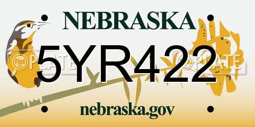 5YR422 Nebraska License Plate