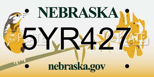 5YR427 Nebraska License Plate
