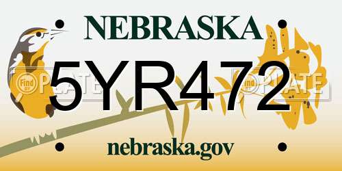 5YR472 Nebraska License Plate