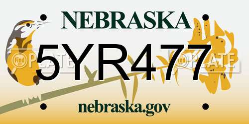 5YR477 Nebraska License Plate