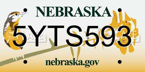 5YTS593 Nebraska License Plate