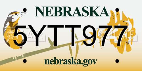 5YTT977 Nebraska License Plate