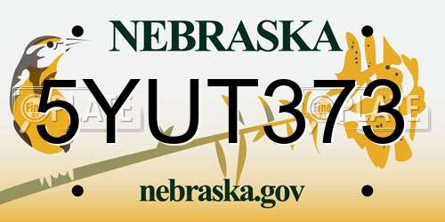 5YUT373 Nebraska License Plate