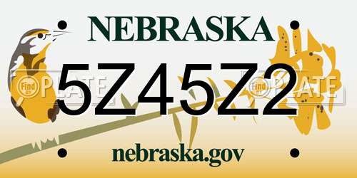 5Z45Z2 Nebraska License Plate