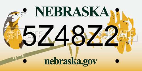 5Z48Z2 Nebraska License Plate