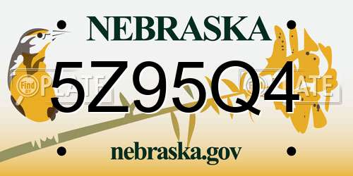 5Z95Q4 Nebraska License Plate