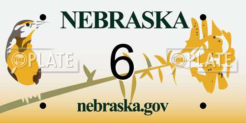 6 Nebraska License Plate