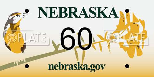 60 Nebraska License Plate