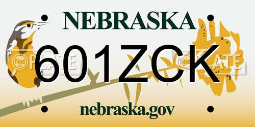 601ZCK Nebraska License Plate