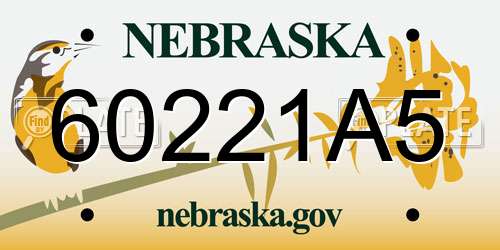 60221A5 Nebraska License Plate