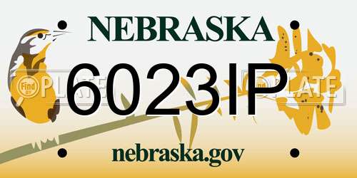 6023IP Nebraska License Plate