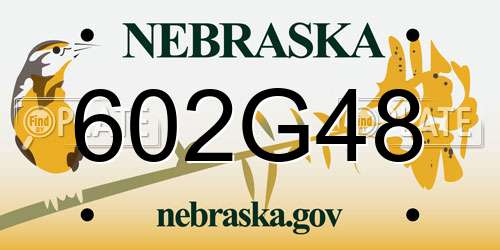 602G48 Nebraska License Plate