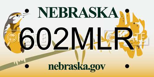 602MLR Nebraska License Plate