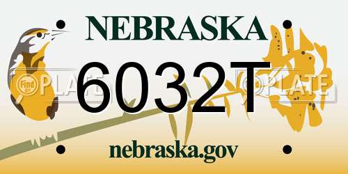 6032T Nebraska License Plate
