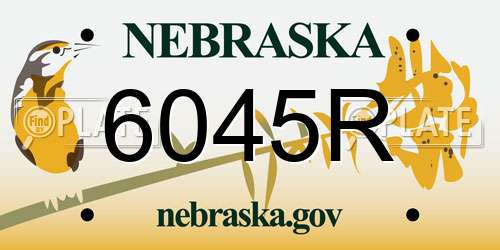 6045R Nebraska License Plate