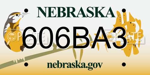 606BA3 Nebraska License Plate