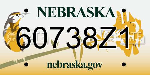 60738Z1 Nebraska License Plate