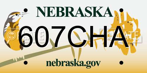 607CHA Nebraska License Plate