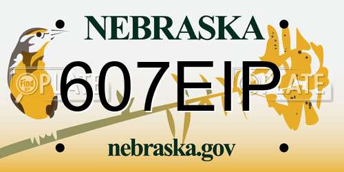 607EIP Nebraska License Plate