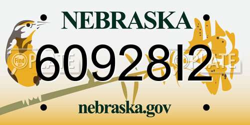 60928I2 Nebraska License Plate