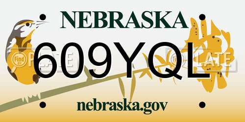 609YQL Nebraska License Plate