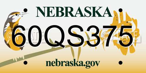 60QS375 Nebraska License Plate