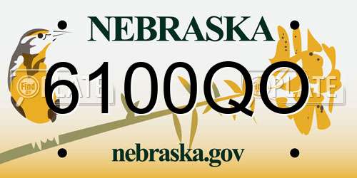 6100QO Nebraska License Plate