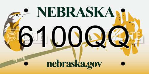 6100QQ Nebraska License Plate
